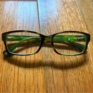 Coach Tortoise and Green Eyeglasses Frames